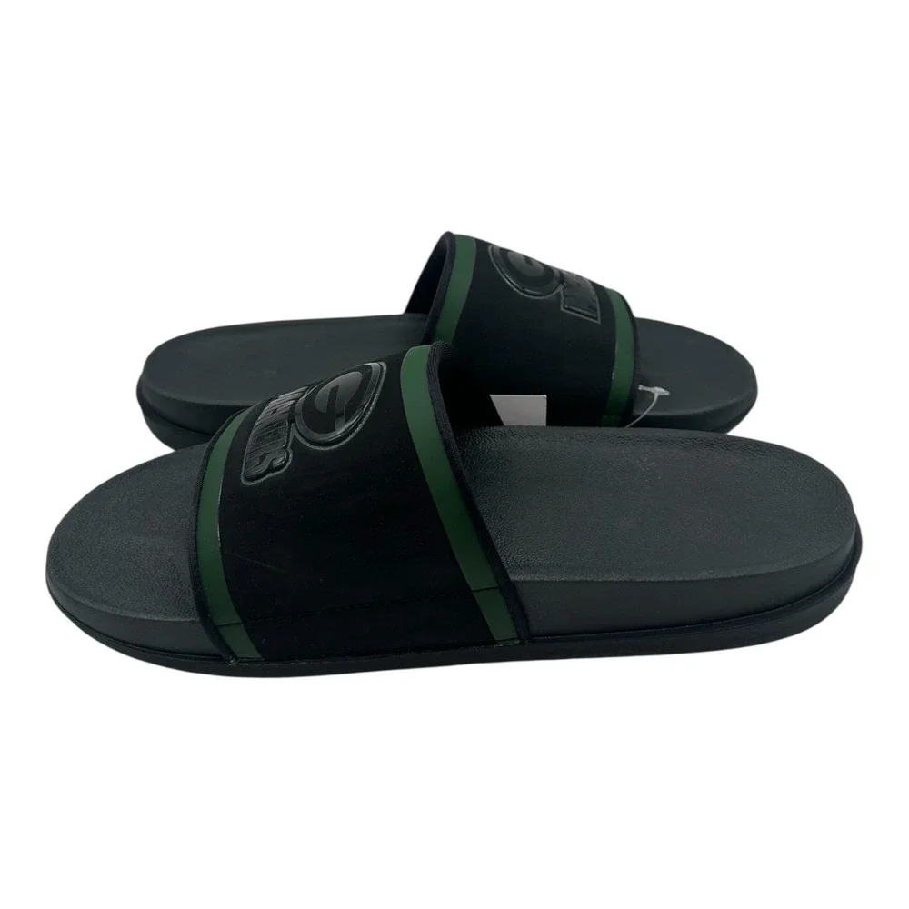 Nike Off Court Green Bay Packers Slides‎ Mens Sz 9 Black Sandals NFL DD0539-001